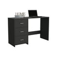 thumbnail image 4 of Black Writing Desk - 47" Home Office Desk with 3 Drawers, Particle Board, Classic Design, for Remote Learning. Colombian-Made, Black Finish., 4 of 7