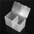 thumbnail image 4 of Vogacara Almohadilla de algodón para limpieza de uñas, 2 compartimentos, caja contenedora transparente, organizador, almacenamiento, conjunto Bolsas de maquillaje, 4 of 5