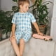 thumbnail image 4 of Balery Blue and White Squares Conjunto de Pijama Infantil de Manga Corta con Estampado – Ropa de Dormir de Algodón Suave-Medium, 4 of 6