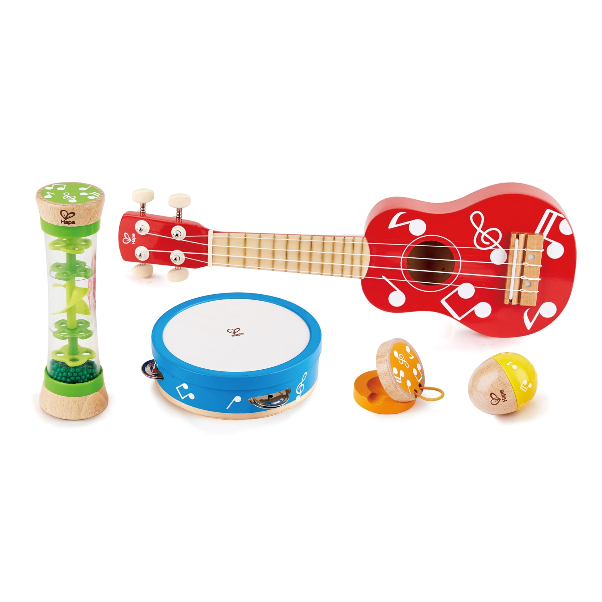 Hape Mini Band Wooden Instrument Set for Toddlers & Kids, 5 Pieces