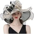 thumbnail image 2 of Women Organza Fascinator Hat Floral Tea Party Wedding Hat, 2 of 3