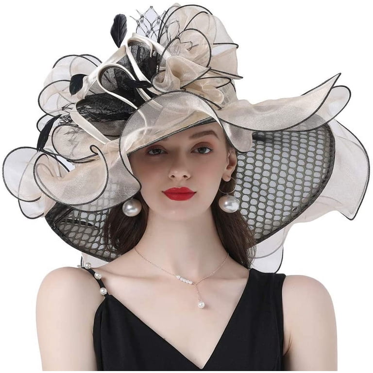 Women Organza Fascinator Hat Floral Tea Party Wedding Hat  display picture 3
