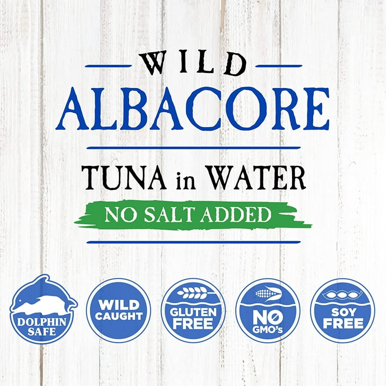 Blue Harbor Fish Co. Tuna, Albacore, Wild, Solid White, No Salt Added 4.6  Oz, Tuna