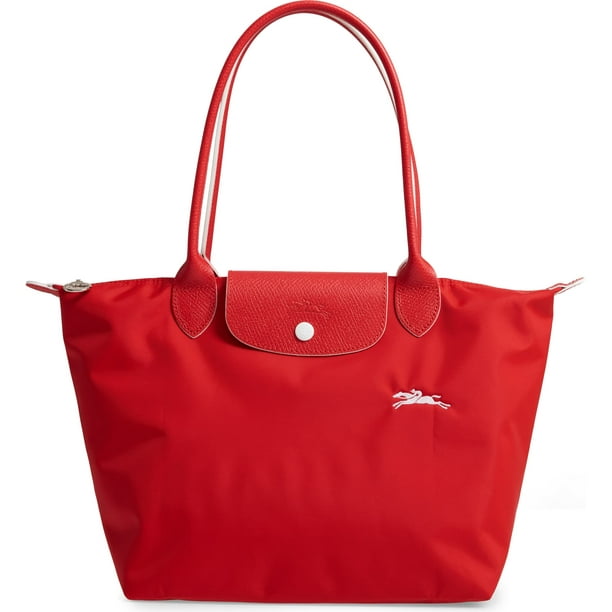 LongChamp Women's Le Pliage Club Medium Shoulder Tote Bag Vermillion Red LongChamp Women's Le Pliage Club Medium Shoulder Tote Bag Vermillion Red