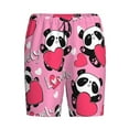 thumbnail image 4 of Fotbe Panda Heart Valentine Pink Pajama Shorts for Men, Men's Pajama Bottoms, Sleepwear,Short Pajama Pants-3X-Large, 4 of 9