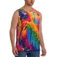 thumbnail image 3 of Salouo Colorful Parrot Jungle Dream A Pattern Men's Sleeveless T Shirts,Men's Regular-Fit Tank Top Sports Shirt for Men Sleeveless Tank Shirt -Large, 3 of 6