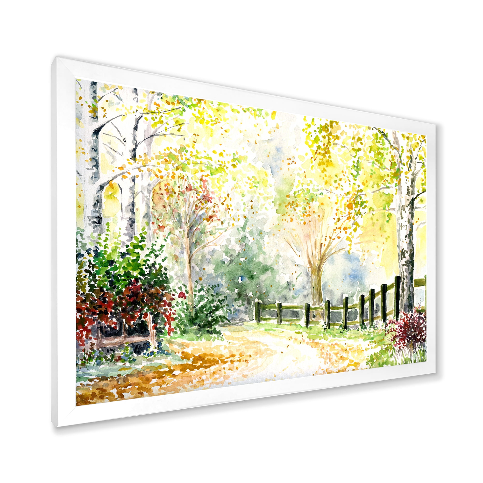 Designart 'Autumn Countryside The Afternoon Landscape' Traditional Framed Art Print