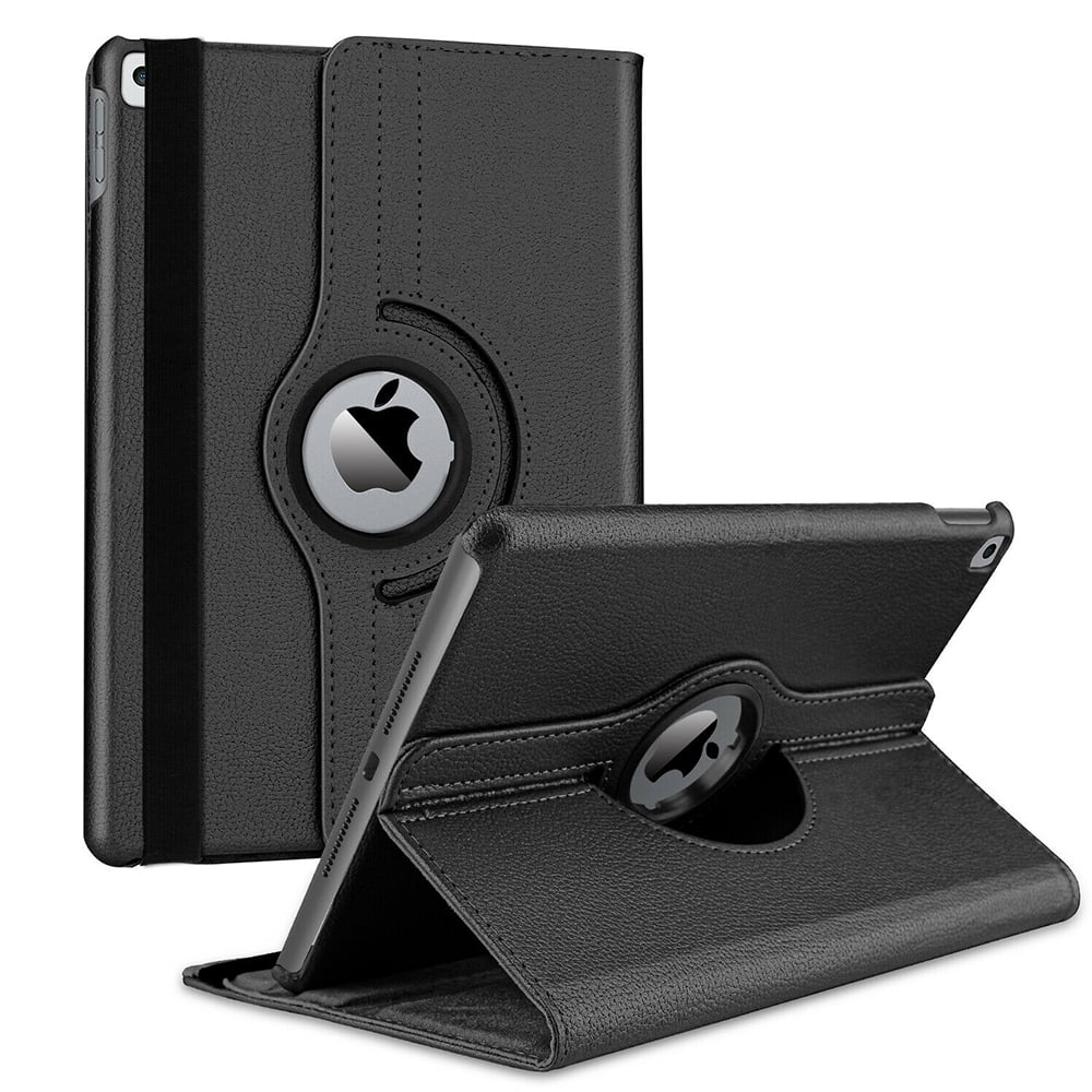 For iPad 9th 8th 7th Generation, 10.2" Leather Cover Stand Cover, Black