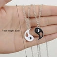 thumbnail image 2 of Pebbuoy 1 Pair Necklace Pendant Black White Taichi Yin Yang Necklace Party Jewelry for Gift, 2 of 7
