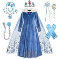 thumbnail image 2 of Disney Frozen Elsa niña princesa vestido Cosplay disfraz cumpleaños carnaval fiesta Snow Queen manga larga ropa de invierno niños Outfit9-10T (etiqueta 150) Gao Jinjia LED, 2 of 2