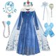 thumbnail image 2 of Disney Frozen Elsa niña princesa vestido Cosplay disfraz cumpleaños carnaval fiesta Snow Queen manga larga ropa de invierno niños Outfit5-6T (etiqueta 130) Gao Jinjia LED, 2 of 2