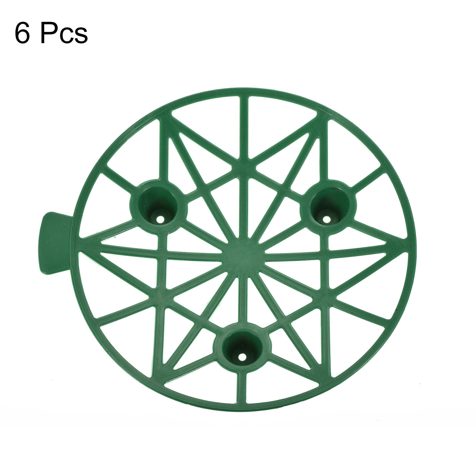 Uxcell Plastic Garden Supports Cage Holder Stand Plant Cradle, Green 6 Pack