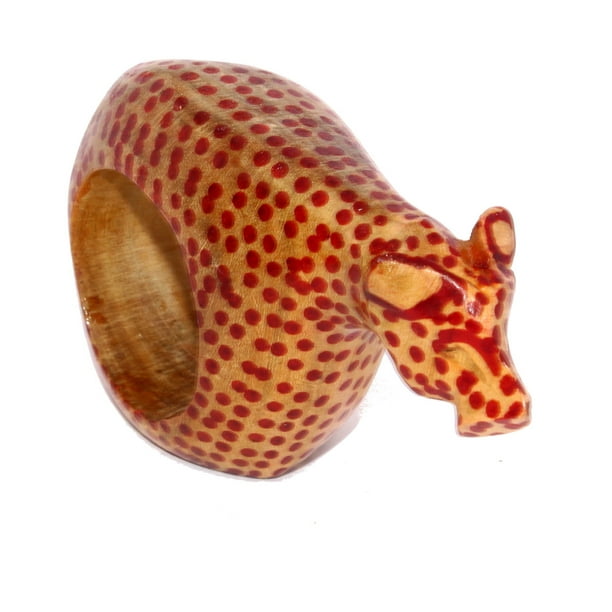 Cheetah Napkin ring - part of Set of Six Mahogany Wood Animal Napkin Rings Cheetah Napkin ring - part of Set of Six Mahogany Wood Animal Napkin Rings