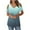 #1Mint Green, variant on Otvok Womens Gradient Printed Short Sleeved V-Neck Off Shoulder Fashionable Tops