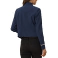 thumbnail image 3 of INSPIRE CHIC Veste Steampunk Décontractée pour Femme à Col Montant, Ouverte à l'Avant, Décorée de Boutons, Bleu Marine G, 3 of 5
