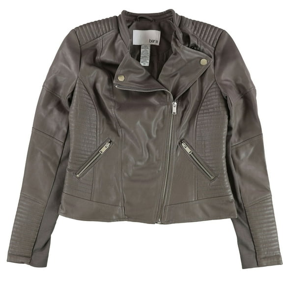 Bar Iii Womens Fauxz Leather Motorcycle Jacket