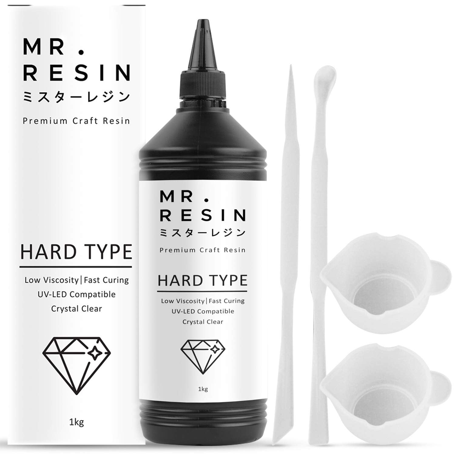 Mr. Resin 1kg Bulk UV Resin Crystal Clear Resin Kit + Resin Accessories