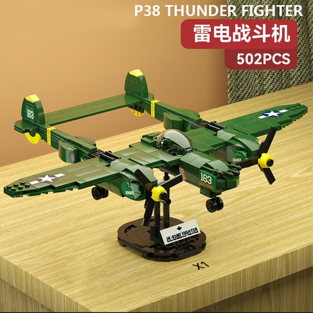Bloques de construcción de avión militar alemán, avión de combate de P-38 de EE. UU. F22 F2F, Arma de soldado de la Fuerza Aérea, modelo de juguete F16, 2023