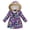 d, variant on HYwys Winter Coat for Girls Hooded Floral Print Kids Warm Cotton Parka