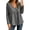 Gray women v neck long sleeve tops a1, variant on Women V Neck Long Sleeve Eyelet Pullover Tops Loose Flowy Boho Blouse Solid Casual Tunic Shirt Fall Winter, Blue 2XL