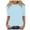 Light Blue, variant on T-Shirts Elbow-Length, Crew Neck Shirts for Women's Casual Comfortable Loose T Shirt Cotton Solid | Casual for Women