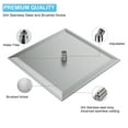 thumbnail image 3 of 16" Square Rain Shower Head - 304 Stainless Steel High Pressure Showerhead with Air Energy Tech (Brushed Nickel), 3 of 5