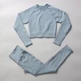 thumbnail image 2 of Top de manga larga sin costuras para mujer, mallas de cintura alta, pantalones, conjunto de Yoga, ropa de entrenamiento, ropa deportiva para gimnasio, Fitness, traje deportivo de realce, 2 uds., 2 of 5