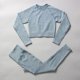 thumbnail image 2 of Top de manga larga sin costuras para mujer, mallas de cintura alta, pantalones, conjunto de Yoga, ropa de entrenamiento, ropa deportiva para gimnasio, Fitness, traje deportivo de realce, 2 uds., 2 of 5