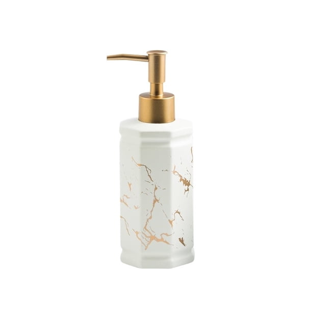 Dispensador de jabón líquido recargable de cerámica de lujo, botella con bomba for tocador de baño, encimera y lavabo.