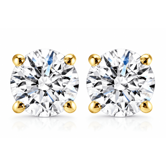 Pompeii 1 ct TDW Diamond Studs 14K Yellow Gold Lab Grown Screw Back Earrings (GH,VS)