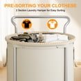 thumbnail image 6 of BGTREND 160L Rolling Laundry Hamper with Removable Bag, Round Steel Frame and Handle, Beige, 6 of 6
