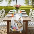 thumbnail image 4 of Table Runners 36 Inches Long Dress Scarves, Bunny Easter Farmhouse Kitchen Table Runner, Short Coffee Tablerunners, Spring Floral Blue Eucalyptus Leaves Wooden 13x36 Inch, 4 of 9