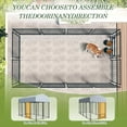 thumbnail image 5 of Haverchair 8x4x6 FT Outdoor Dog Kennel with Roof, Heavy Duty Dog Cage for Large Dogs, Outside Dog Enclosure with 2 Rotating Dog Bowls, Welded Wire Steel Dog Run Playpen Fence with Secure Lock, 5 of 7