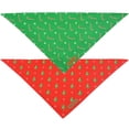 thumbnail image 3 of Paquete de 2 pañuelos para perros Realeaf, Navidad, rojo y verde, 3 of 6