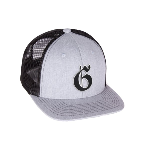 Daxton Classsic Baseball Trucker Hat Old English A to Z Letters Numbers Structured Mid Profile Cap, Hgrey Black Hat, Letter G