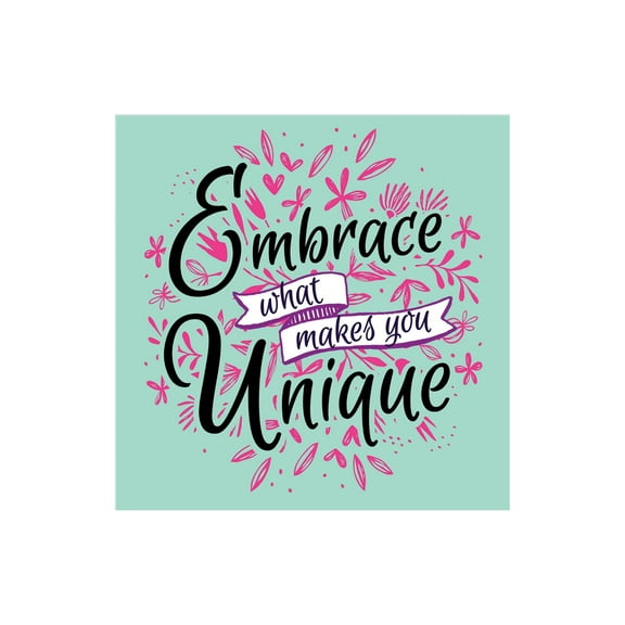 Embrace Unique Mint Pink Foliage 12 x 12 Wood Wall Sign Plaque