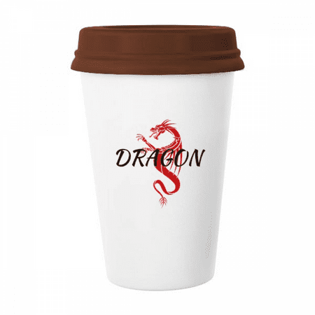

Animal Mythology Winged Dragon East West Mug Coffee Drinking Glass Pottery Cerac Cup Lid
