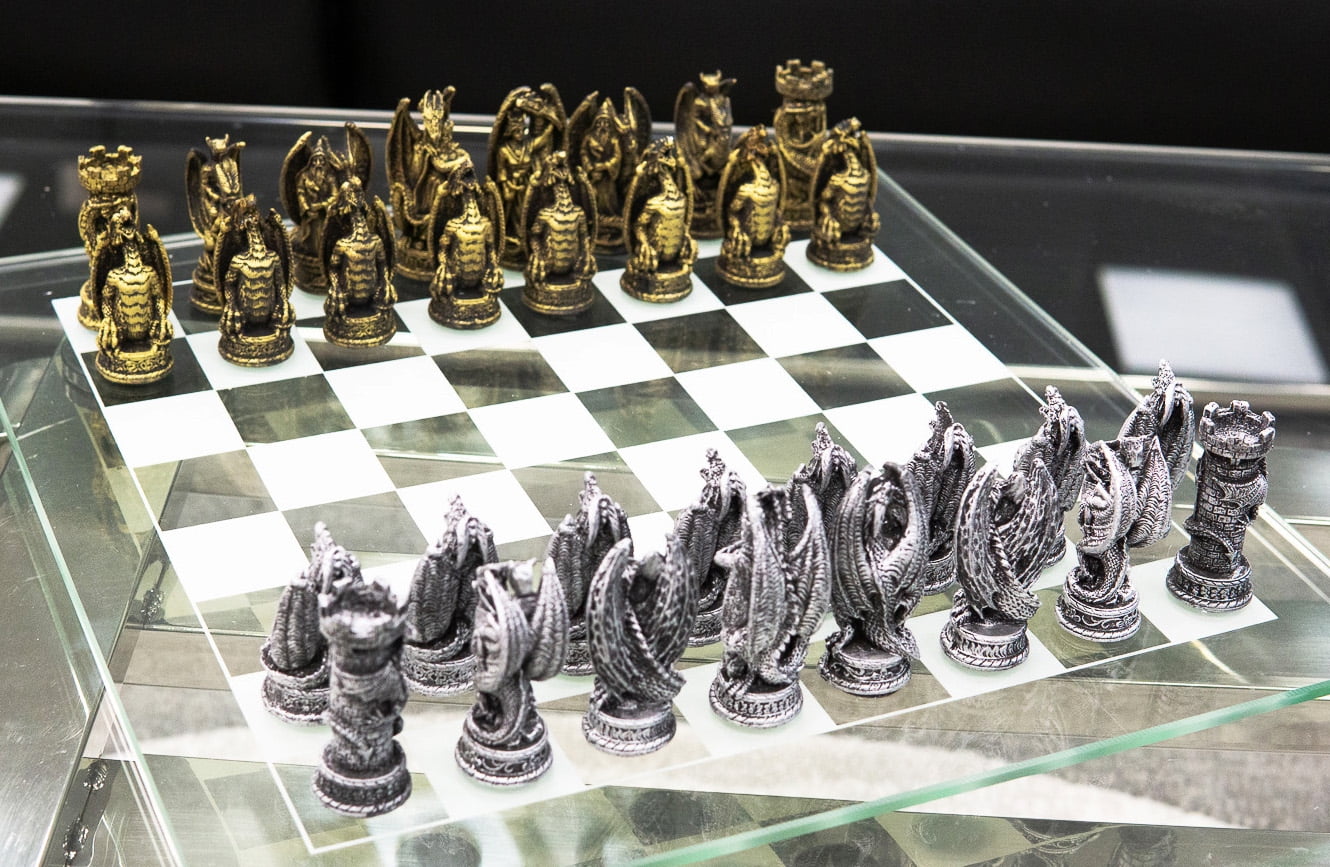 Evil 3D Theme Chess Board Strategy Game Set NEW CHH Fantasy Good vs 