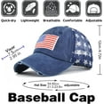 thumbnail image 3 of American Flag Hats Patriotic Vintage Adjustable Baseball Trucker Hat for Man Women, 3 of 6