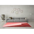 thumbnail image 3 of Ahgly Company Machine Washable Indoor Round Abstract Red Modern Area Rugs, 6' Round, 3 of 4