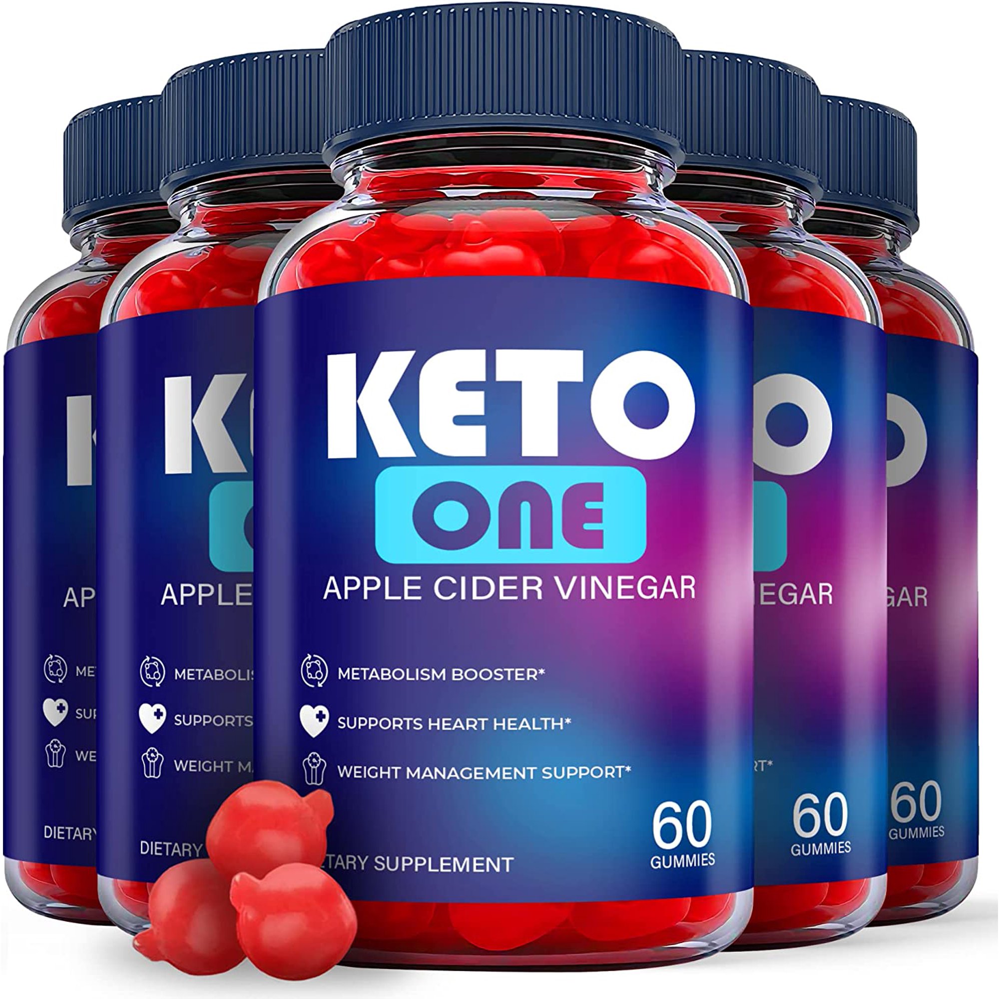 (5 Pack) Keto One Keto ACV Gummies - Supplement for Weight Loss - Energy & Focus Boosting Dietary Supplements for Weight Management & Metabolism - Fat Burn - 300 Gummies
