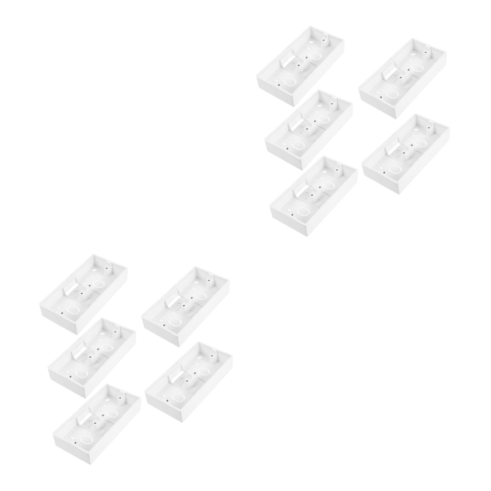FOMIYES Durable PVC Wall Mounted Outlet Box, White, Standard Size, Surface Mount, Multiple Outlets, 10Pcs