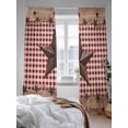 thumbnail image 3 of Sheer Curtains 96 Inches Long 2 Panels Set for Living Room, Country Star Farm Semi Sheer Curtains for Windows, Farmhouse Plaid Texas Vintage Fruit Voile Window Treatments Rod Pocket Curtain, 3 of 7