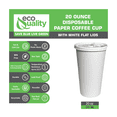 thumbnail image 2 of EcoQuality 20 oz White Paper Coffee Cups with Flat Lids, 400 Pack, 2 of 4