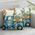 thumbnail image 2 of COMIO Happy Easter Pillow Covers Watercolor Easter Bunny Pillow Case Throw Pillow Covers for Car Couch Eggs Flowers Carrot Spring Home Decor Cushion Case &nbsp;2pc, 2 of 6