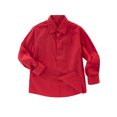 thumbnail image 3 of Boys Formal Long Sleeve Solid Color Dress Shirt，with Tie,Red，Sizes 4-16, 3 of 5
