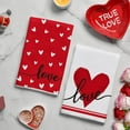 thumbnail image 3 of Red Heart Love Valentine''s Day Kitchen Towels Dish Towels, 18x26 Inch Anniversary Wedding Farmhouse Decoration Hand Towels Set of 2, 3 of 6