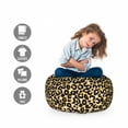 thumbnail image 2 of Leopard Storage Toy Bag Chair, Continuing Animal Skin Inspired Pattern Blots and Blemishes, Stuffed Animal Organizer Washable Bag, Small Size, Charcoal Grey and Pale Coffee, by Ambesonne, 2 of 3