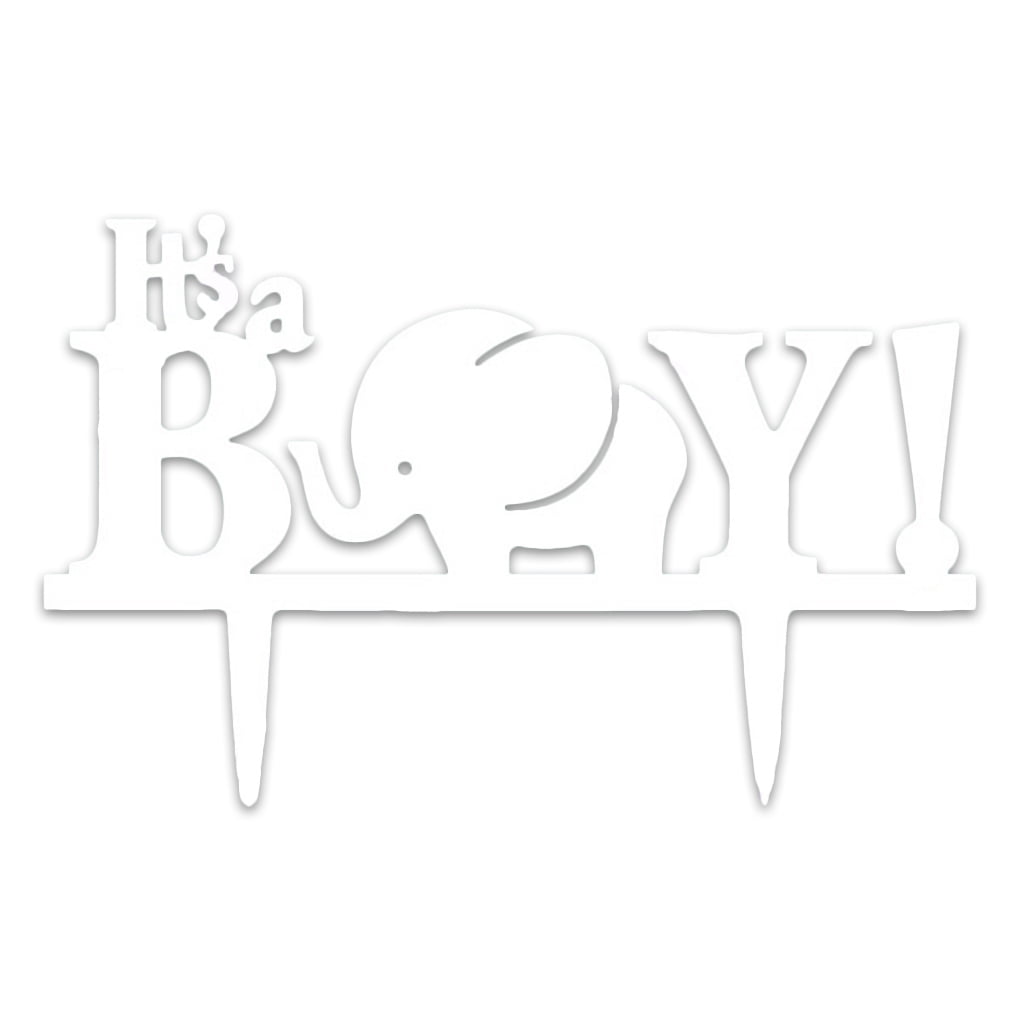 Acrylic Elephant It's A Boy Baby Shower Cake Topper Cake Stand