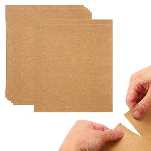 Unique Bargains 3.5'x2' Printable Business Cards, 100 Pieces Perforated Card Stock Paper for Laser and Inkjet Printer, Brown